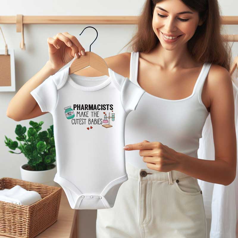 Pharmacists makes the cutest babies Lab technician baby bodysuit medical professional Funny baby clothes, Baby gift