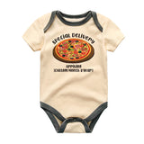 Special Delivery Pizza themed Baby clothes custom pregnancy announcement bodysuit gender reveal shirt