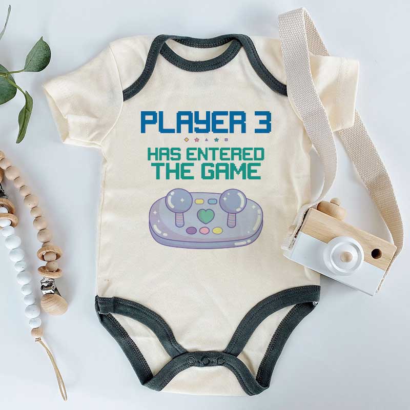 Player 3 Has Entered The Game, Baby Bodysuit, Custom Gaming Romper, Gaming Buddy Outfit, Unisex Newborn Clothing, Personalized Infant Shirt, Gamer Baby Apparel, Cute Gaming Onesie, Unique Baby Shower Present, Video Game-themed Baby Wear, Gaming Family Fashion, Funny Baby Clothes, Gaming Community Gift, Player 3 Announcement, Gamer Parenting Gear.