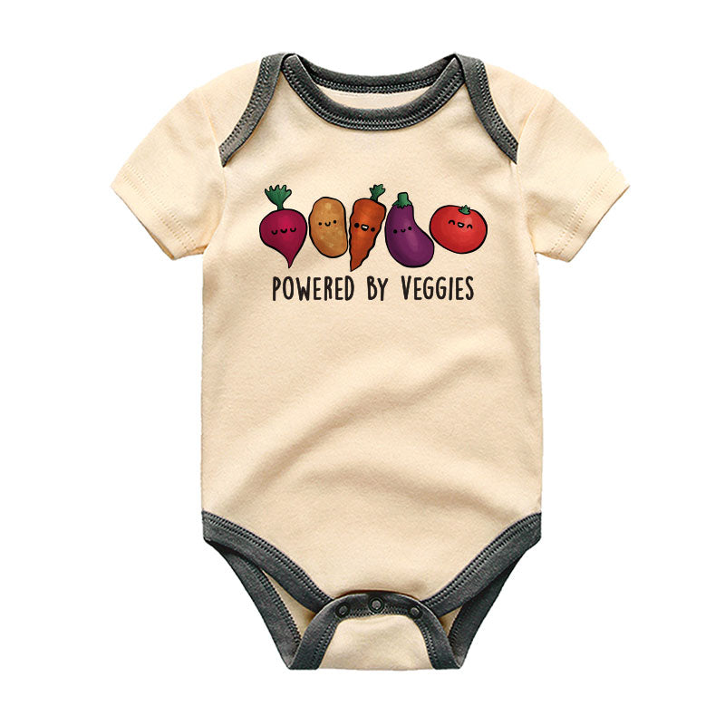 Powered By Veggies, Vegetarian, Vegetable, Cute Infant, Unisex Baby Bodysuit, Veggie Lover, Plant-based Baby Apparel, Vegan Baby Clothes, Funny Baby Outfit, Vegetarian Baby Shower Gift, Healthy Eating Baby Wear, Vegetable-themed Infant Romper, Green Lifestyle Baby Clothing, Cute Baby Gift Vegan Veggie Family Fashion.