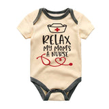 Relax Mom is a Nurse, Funny Baby Bodysuit, Gift for Healthcare Providers, Parents, Nurse Mom, Healthcare Worker Gift, Medical Professional Baby Clothes, Humorous Infant Romper, Cute Baby Gift, Hospital-themed Baby Apparel, Nursing Humor, Nurse-themed Baby Bodysuit, Funny Baby baby romper, Unique Baby Shower Present, Healthcare Family Fashion.