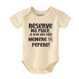 French grandparents baby reveal clothes Mémère et pépère Barboteuse Bébé Drôle Cadeau Naissance Grand-Parents