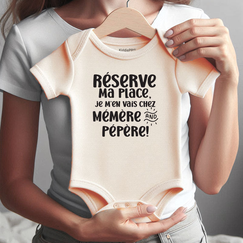 French grandparents baby reveal clothes Mémère et pépère Barboteuse Bébé Drôle Cadeau Naissance Grand-Parents