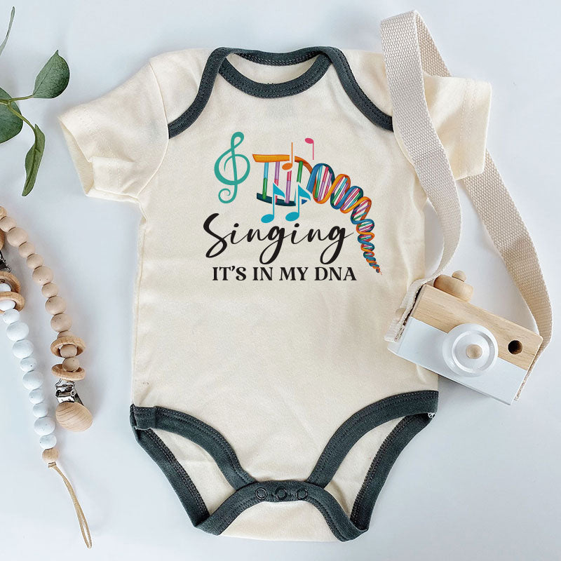 Singing Baby boy girl Outfit DNA Music Baby Clothes little singer Baby Bodysuit Music Lover Baby Gift