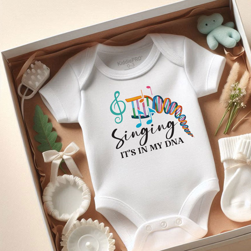 Singing Baby boy girl Outfit DNA Music Baby Clothes little singer Baby Bodysuit Music Lover Baby Gift