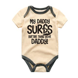 My Daddy Surfs better baby clothes Surfing Dad Unisex Bodysuit Surfer outfit Funny Newborn Gift Dad vs Dad romper