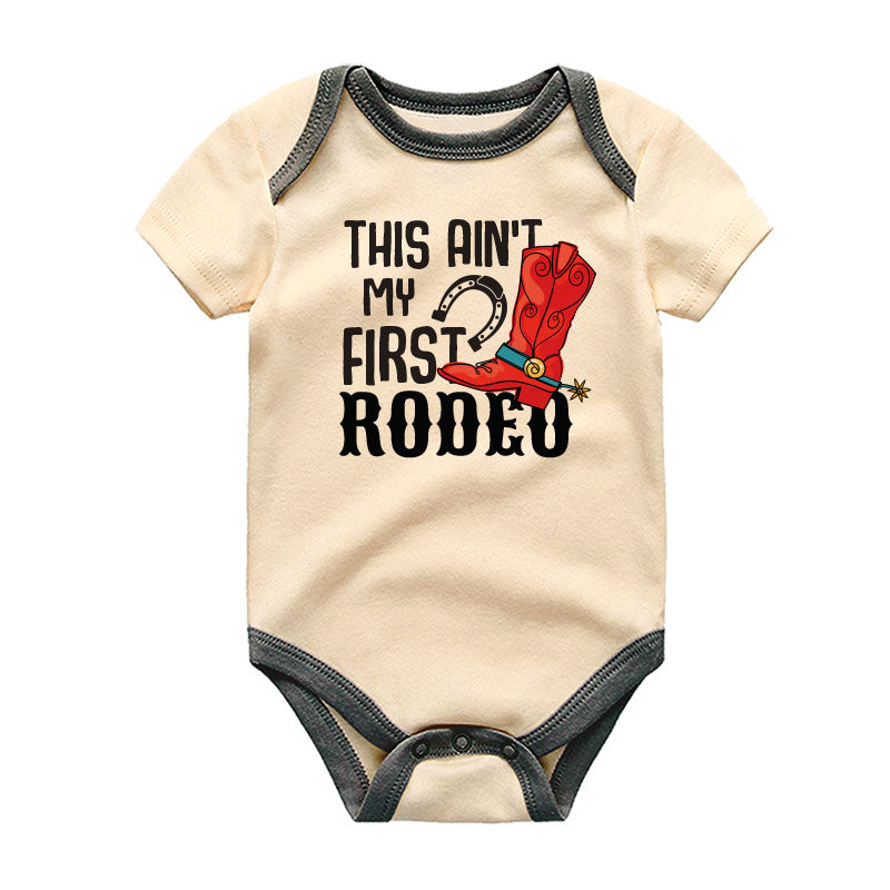 First Rodeo Baby Bodysuit Western Cowboy Toddler Outfit Funny Country Style Infant Clothes Personalized Clothes