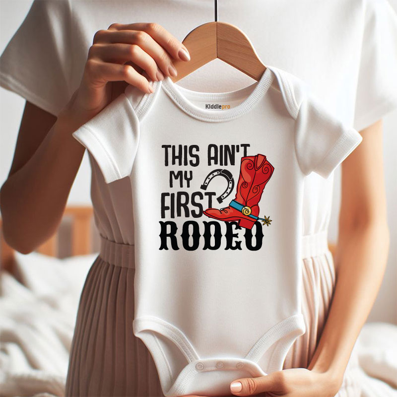 First Rodeo Baby Bodysuit Western Cowboy Toddler Outfit Funny Country Style Infant Clothes Personalized Clothes