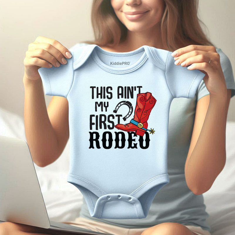 First Rodeo Baby Bodysuit Western Cowboy Toddler Outfit Funny Country Style Infant Clothes Personalized Clothes