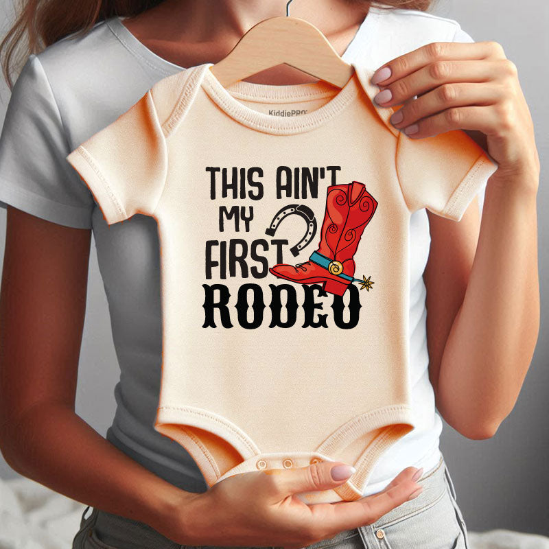 First Rodeo Baby Bodysuit Western Cowboy Toddler Outfit Funny Country Style Infant Clothes Personalized Clothes