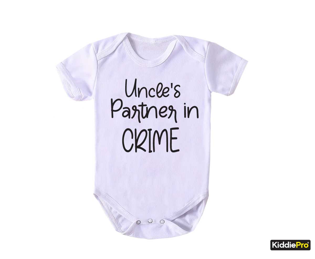 Uncle Partner in crime Baby bodysuit Infants and uncles on a mission Uncle's little helper Uncle's accomplice