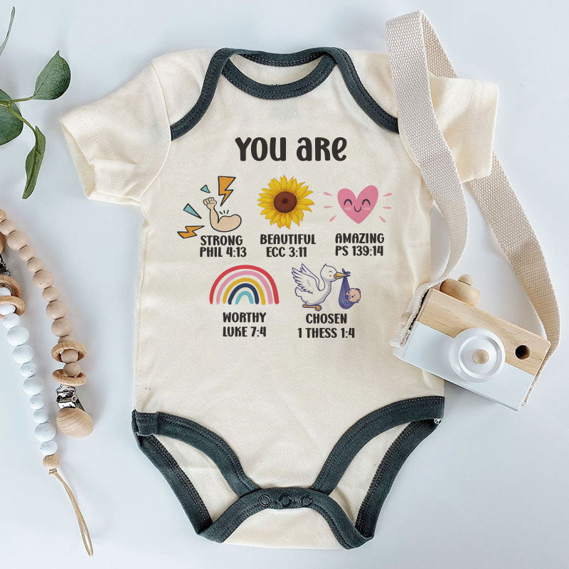 Bible Verse Baby Bodysuit Christian Baby Outfit with Scripture Religious Baby Clothes Blessed Baby Bodysuit God’s Love Baby Outfit