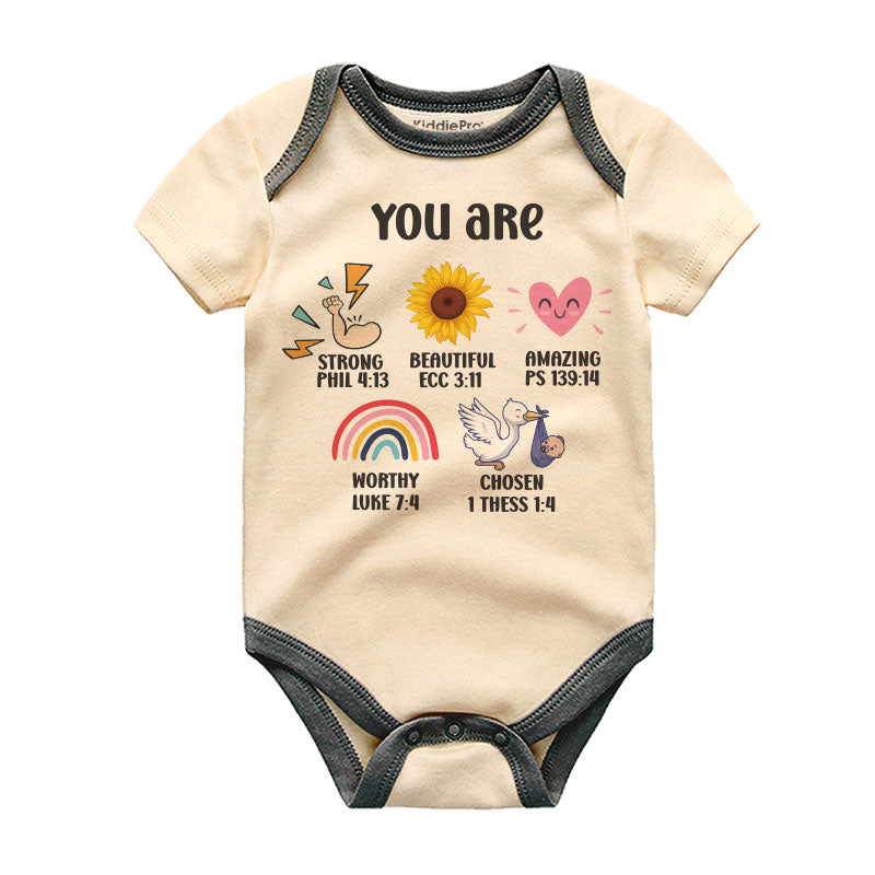 Bible Verse Baby Bodysuit Christian Baby Outfit with Scripture Religious Baby Clothes Blessed Baby Bodysuit God’s Love Baby Outfit