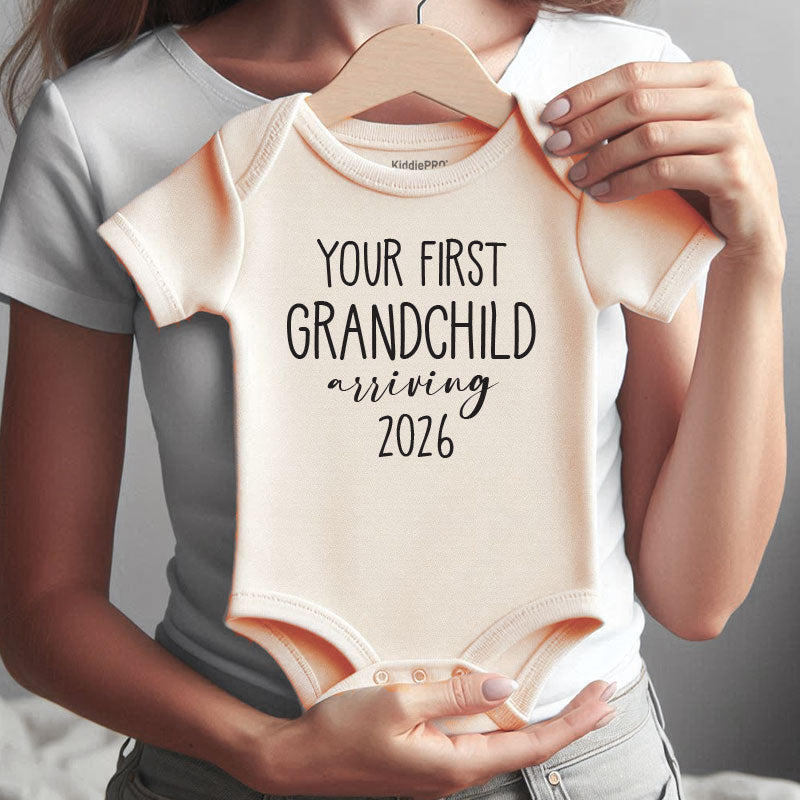First Grandchild Baby Announcement Bodysuit Granparents reveal outfit