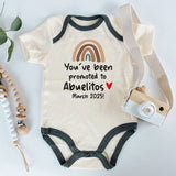 You've been promoted to abuelitos grandparents gender neutral baby clothes pregnancy announcement gift custom newborn bodysuit
