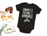 Daddy's Future Apprentice Mechanic Engineer Baby Bodysuit, Plumbing Baby Outfit pregnancy gift