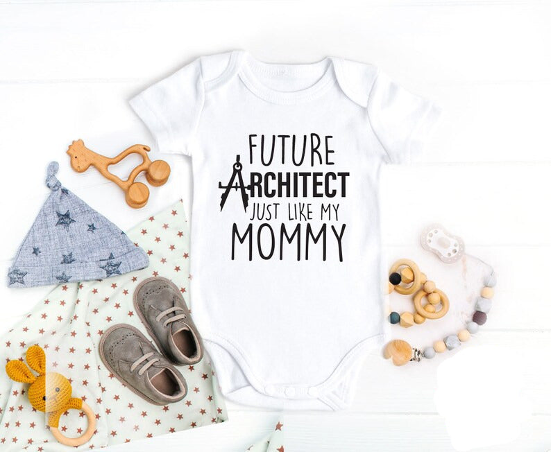 Future Architect Just Like My Mommy Baby Bodysuit unisex baby one-piece baby romper